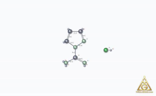 Pyrazole-1-carboxamidine monohydrochloride (CAS 4023-02-3) – structure 2D, MolGod Viewer
