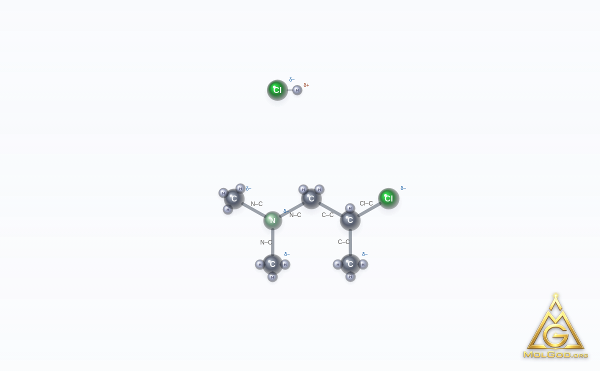 2-Chloropropyldimethylamine hydrochloride (CAS 4584-49-0) – 二维结构, MolGod Viewer