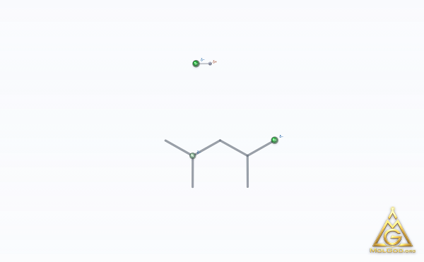 2-Chloropropyldimethylamine hydrochloride (CAS 4584-49-0) – 3D骨架模型, MolGod Viewer