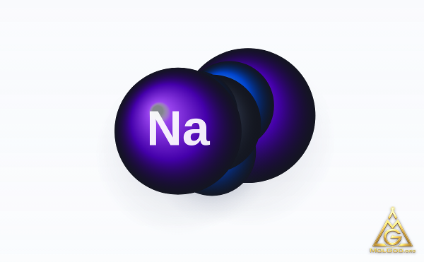 Sodium Carbonate (CAS 497-19-8) – space-filling 3D model, MolGod Viewer
