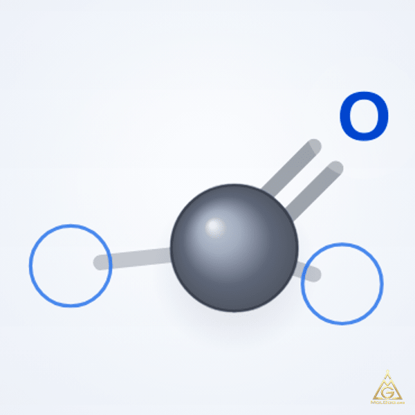 Formaldehyde (CAS 50-00-0) – skeletal 3D model, MolGod Viewer