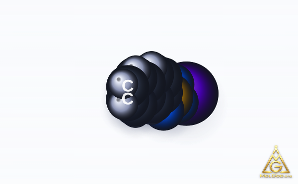 Sodium 2-naphthalenesulfonate (CAS 532-02-5) – modèle 3D compact (space-filling), MolGod Viewer
