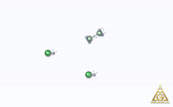 Hydrazine, dihydrochloride (CAS 5341-61-7) – 二维结构, MolGod Viewer