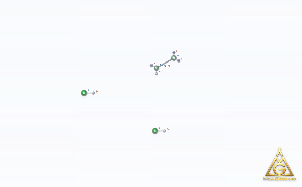 Hydrazine, dihydrochloride (CAS 5341-61-7) – 3D骨架模型, MolGod Viewer