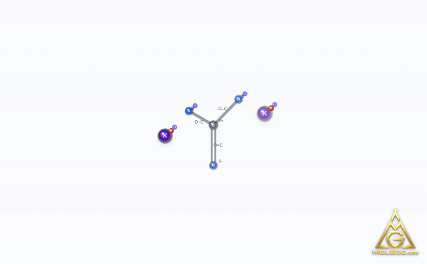 Potassium Carbonate (CAS 584-08-7) – skeletal 3D model, MolGod Viewer