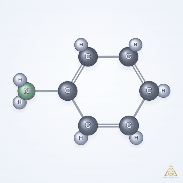 Aniline (CAS 62-53-3) – 2D structure, MolGod Viewer