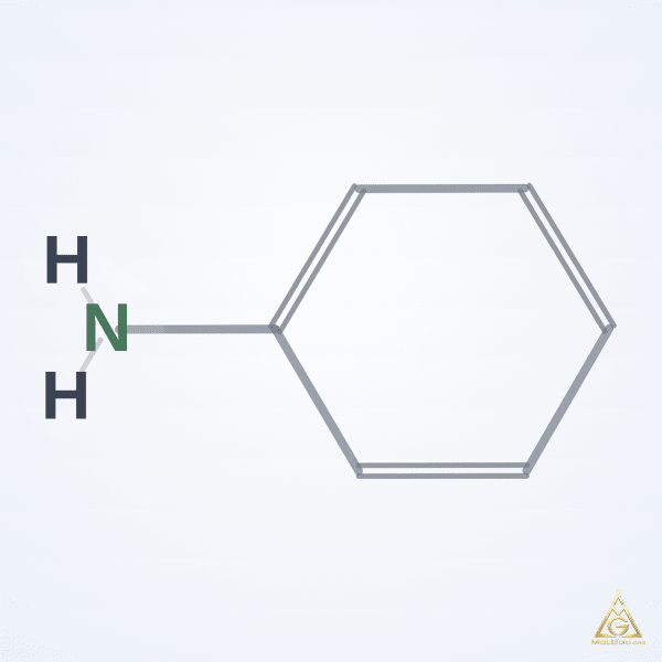 Aniline (CAS 62-53-3) – skeletal 3D model, MolGod Viewer
