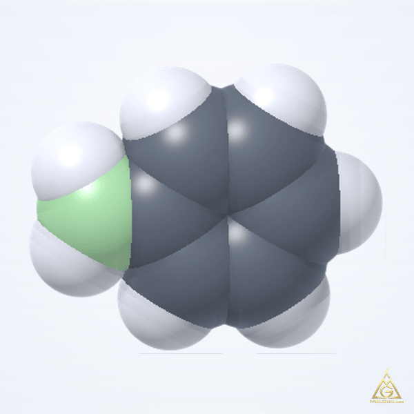 Aniline (CAS 62-53-3) – space-filling 3D model, MolGod Viewer