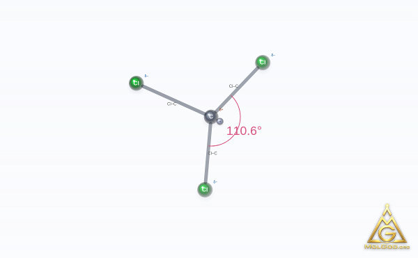 Chloroform (CAS 67-66-3) – skeletal 3D model, MolGod Viewer