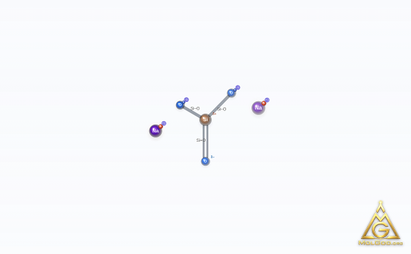 Sodium Silicate (CAS 6834-92-0) – skeletal 3D model, MolGod Viewer