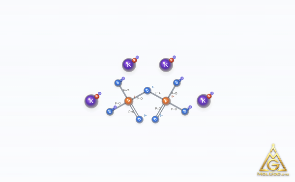 Potassium pyrophosphate (CAS 7320-34-5) – 2D structure, MolGod Viewer