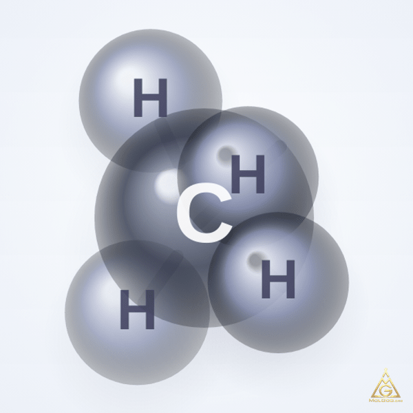 Methane (CAS 74-82-8) – 2D structure, MolGod Viewer