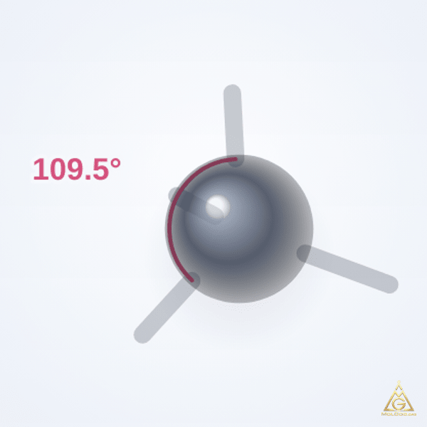 Methane (CAS 74-82-8) – skeletal 3D model, MolGod Viewer