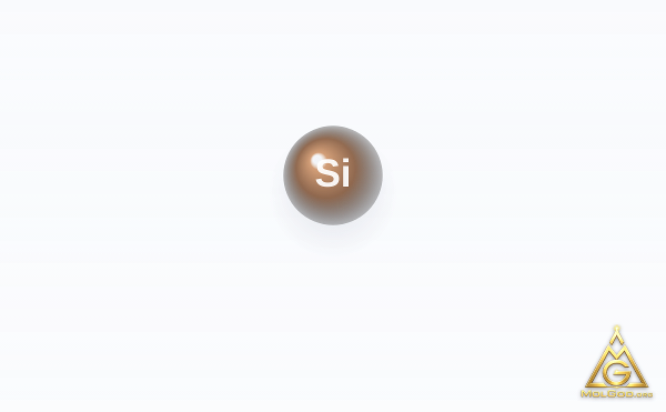 Silicon (CAS 7440-21-3) – skeletal 3D model, MolGod Viewer