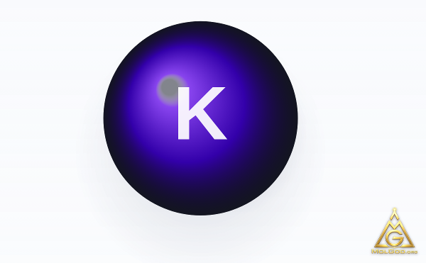 Potassium chloride (CAS 7447-40-7) – space-filling model (flat projection), MolGod Viewer