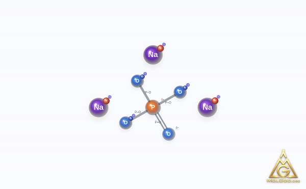 Trisodium Phosphate (CAS 7601-54-9) – 2D structure, MolGod Viewer
