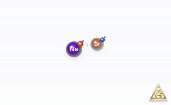 Sodium Bromide (CAS 7647-15-6) – skeletal 3D model, MolGod Viewer