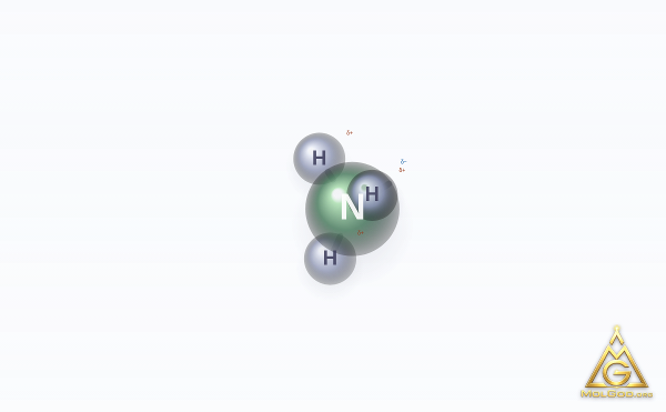 Ammonia (CAS 7664-41-7) – 2D structure, MolGod Viewer