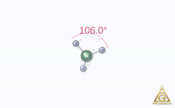 Ammonia (CAS 7664-41-7) – skeletal 3D model, MolGod Viewer
