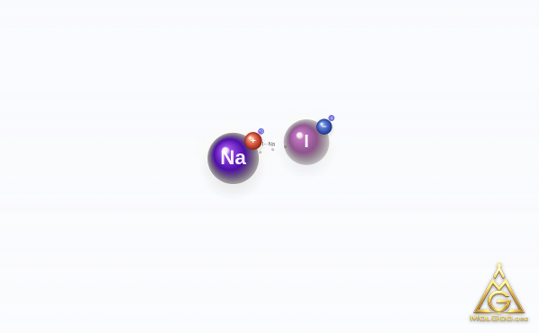 Sodium Iodide (CAS 7681-82-5) – skeletal 3D model, MolGod Viewer