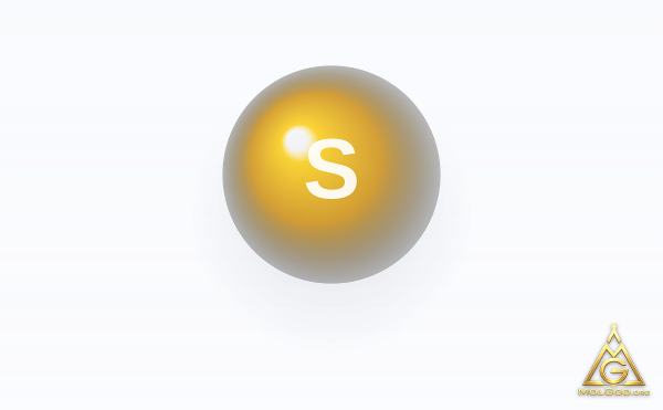 Sulfur (CAS 7704-34-9) – ball-and-stick 3D model, MolGod Viewer