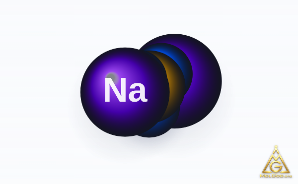 Sodium Sulfite (CAS 7757-83-7) – space-filling 3D model, MolGod Viewer