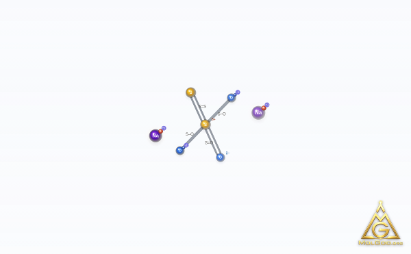 Sodium Thiosulfate (CAS 7772-98-7) – skeletal 3D model, MolGod Viewer