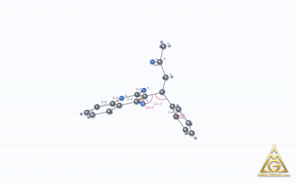Warfarin (CAS 81-81-2) – ball-and-stick 3D model, MolGod Viewer